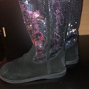 Winter sequin boots with fuzzy inside